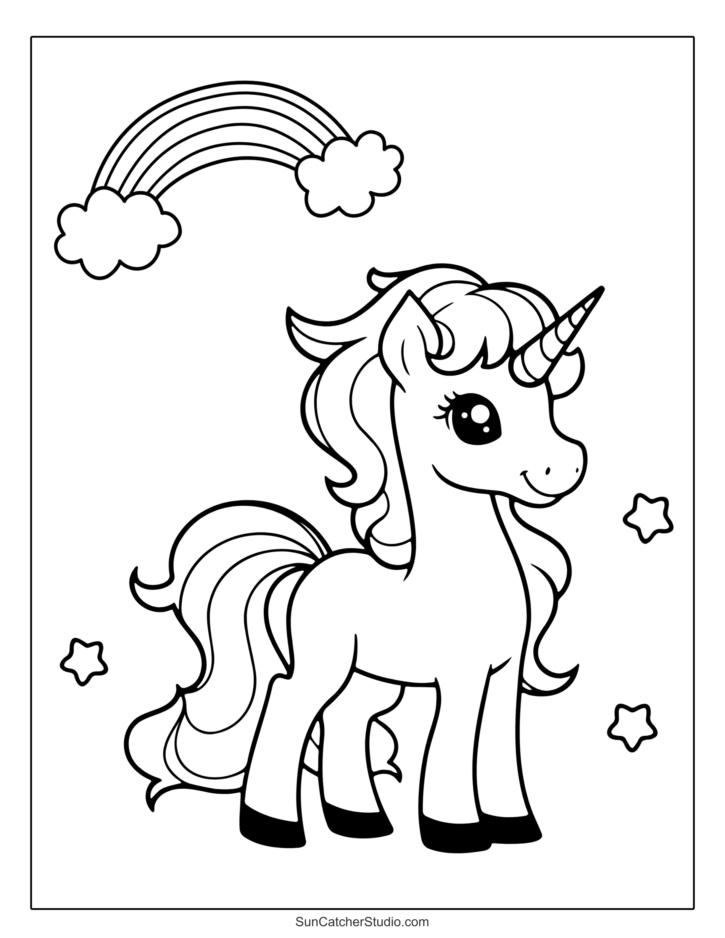 Unicorn Coloring Pages and Coloring Sheets Free Printables Monograms