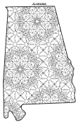 Alabama coloring page, Alabama coloring sheet, mandala, free, printable, pattern, coloring pages, coloring sheet, color, book, pictures to color, children, kids, adult, print, download, pdf.