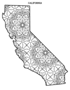California coloring page, California coloring sheet, mandala, free, printable, pattern, coloring pages, coloring sheet, color, book, pictures to color, children, kids, adult, print, download, pdf.
