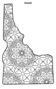 Idaho coloring page, Idaho coloring sheet, mandala, free, printable, pattern, coloring pages, coloring sheet, color, book, pictures to color, children, kids, adult, print, download, pdf.
