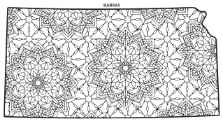 Kansas coloring page, Kansas coloring sheet, mandala, free, printable, pattern, coloring pages, coloring sheet, color, book, pictures to color, children, kids, adult, print, download, pdf.