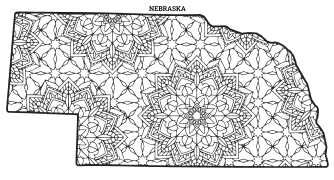 Nebraska coloring page, Nebraska coloring sheet, mandala, free, printable, pattern, coloring pages, coloring sheet, color, book, pictures to color, children, kids, adult, print, download, pdf.