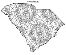South Carolina coloring page, South Carolina coloring sheet, mandala, free, printable, pattern, coloring pages, coloring sheet, color, book, pictures to color, children, kids, adult, print, download, pdf.