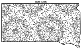 South Dakota coloring page, South Dakota coloring sheet, mandala, free, printable, pattern, coloring pages, coloring sheet, color, book, pictures to color, children, kids, adult, print, download, pdf.
