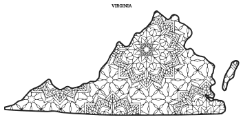 Virginia coloring page, Virginia coloring sheet, mandala, free, printable, pattern, coloring pages, coloring sheet, color, book, pictures to color, children, kids, adult, print, download, pdf.