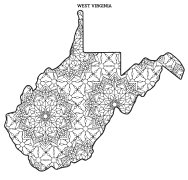 West Virginia coloring page, West Virginia coloring sheet, mandala, free, printable, pattern, coloring pages, coloring sheet, color, book, pictures to color, children, kids, adult, print, download, pdf.