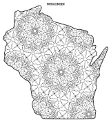Wisconsin coloring page, Wisconsin coloring sheet, mandala, free, printable, pattern, coloring pages, coloring sheet, color, book, pictures to color, children, kids, adult, print, download, pdf.