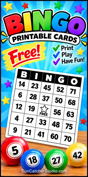 Free printable number bingo cards with numbers 1-75 for classrooms, family games, parties, and group activities. PDF and PNG downloads.