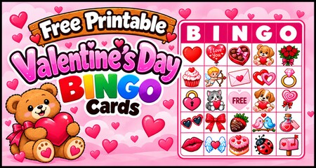Valentine’s Day Bingo Cards – Free Printable PDF Downloads Valentine’s Day Bingo Cards – Free Printable PDF Downloads