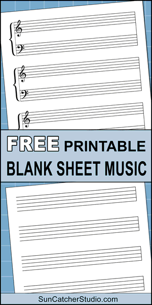 Blank sheet music, staff paper, manuscript paper, free, DIY, printable, music, pdf, piano, guitar, download, empty, sheet.