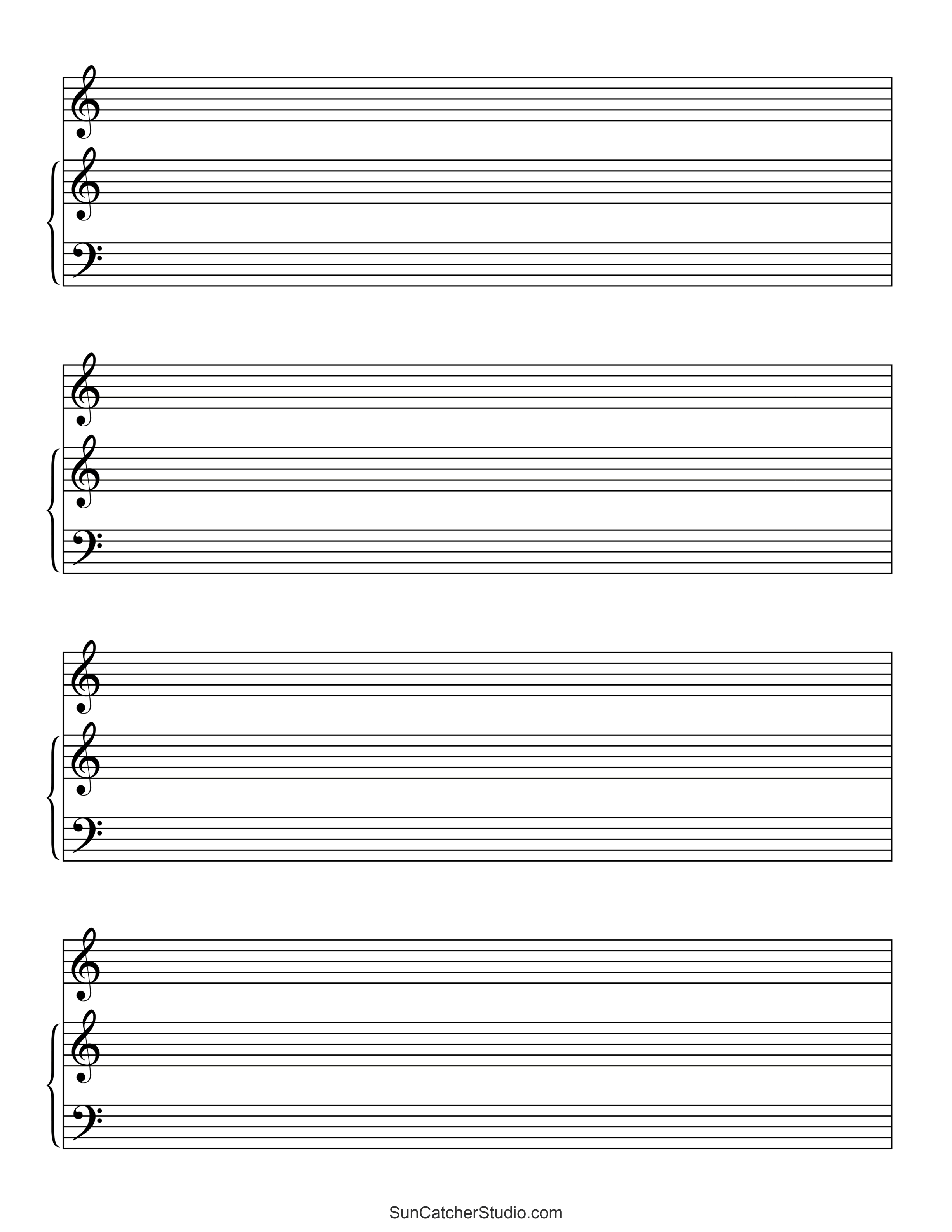 Blank Sheet Music (Free Printable Staff Paper) DIY Projects Patterns