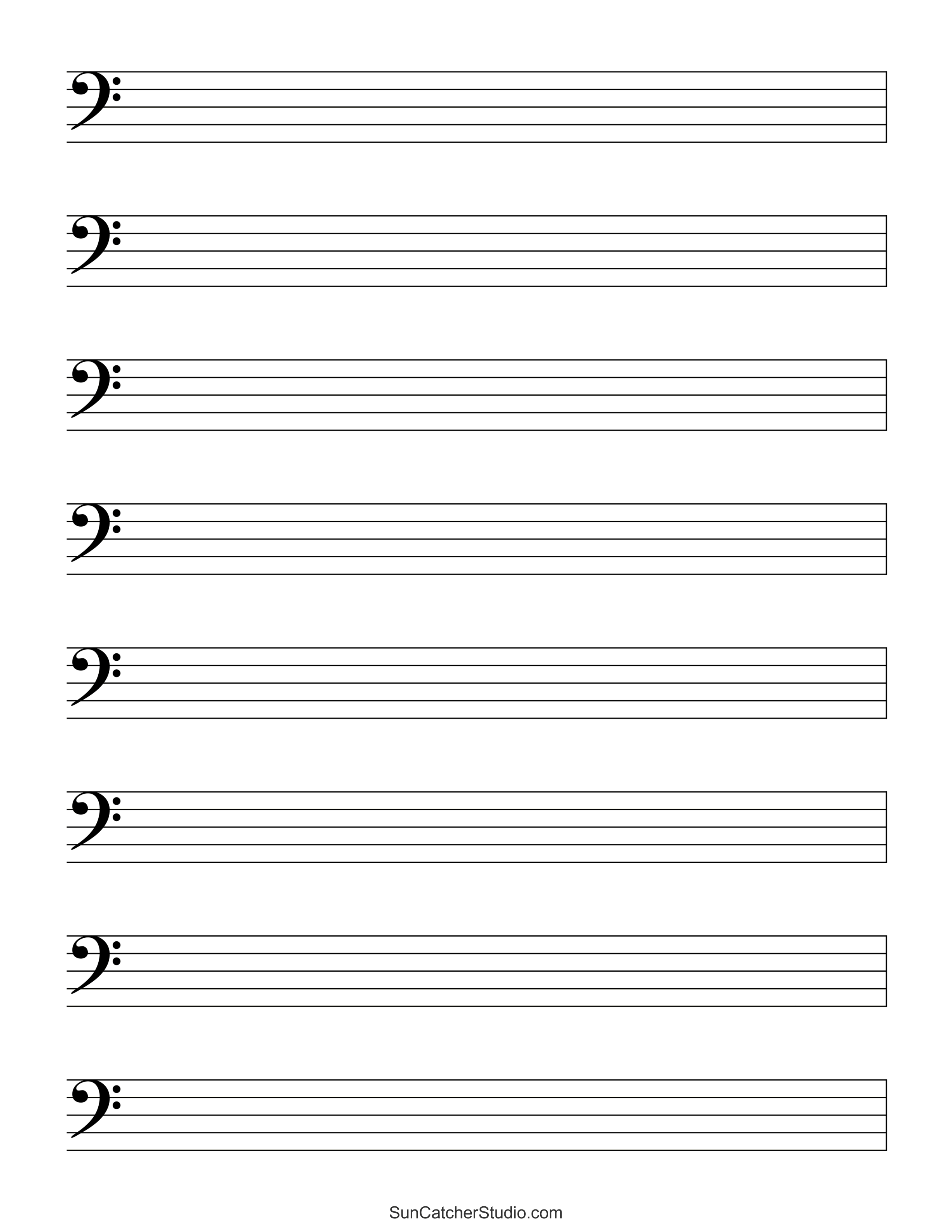 Blank Sheet Music Free Printable Staff Paper Diy Projects Patterns Monograms Designs 2737