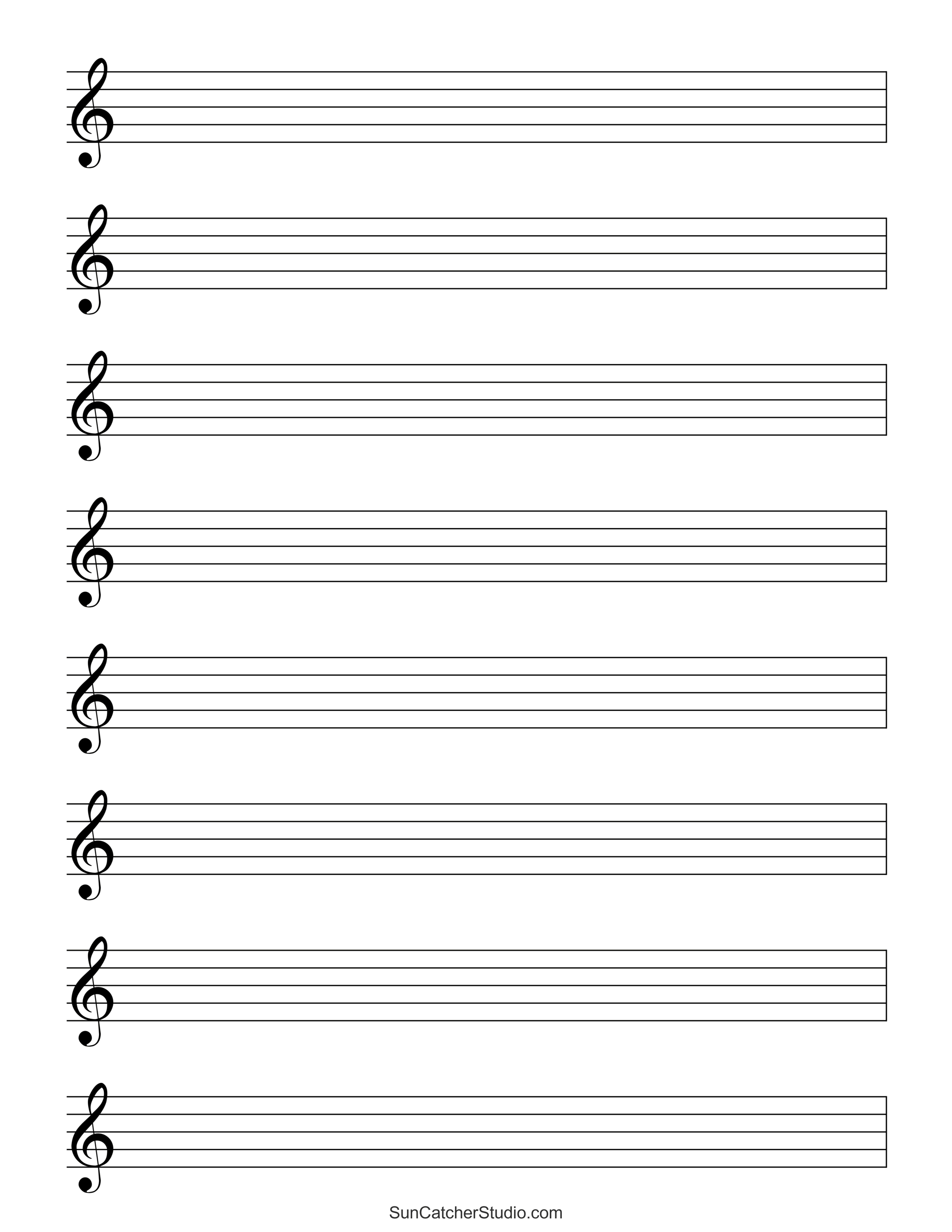 treble clef staff paper
