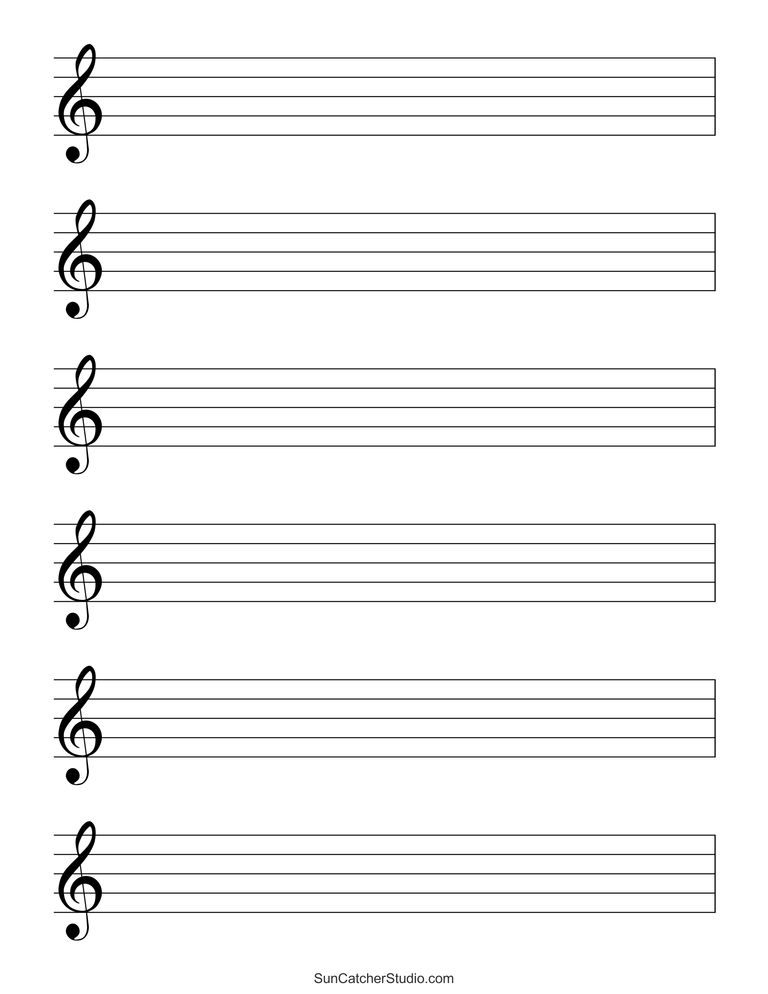 Blank Sheet Music Free Printable Staff Paper DIY Projects Patterns Monograms Designs 
