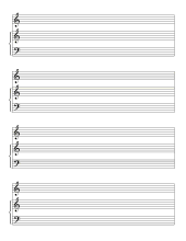 9. Blank sheet music Piano voice treble clef. (4 systems) free, printable, staff paper, music, pdf, png, piano, guitar, print, download, sheet, templates.