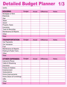 Detailed Budget Planner (1 of 3) Printable, free, budget planners, expense trackers, worksheets, expenses, income, savings, pdf, sheets, paper, print, download.