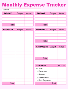 Printable Monthly Expense Tracker. Printable, free, budget planners, expense trackers, worksheets, expenses, income, savings, pdf, sheets, paper, print, download.