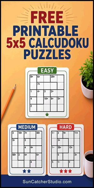 Free printable 5x5 Calcudoku puzzle similar to KenKen for kids, beginners, classrooms, homeschooling, math practice, brain training, and DIY. PDF download with answer key.