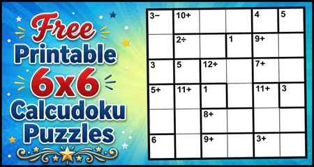 Free Printable 6×6 Calcudoku Puzzles (PDF Downloads) Free Printable 6×6 Calcudoku Puzzles (PDF Downloads)