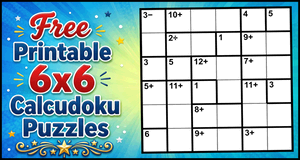 Printable 6x6 Calcudoku Puzzles