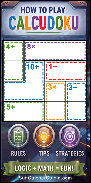How to Play Calcudoku guide with rules, tips, and strategies for solving Calcudoku puzzles, DIY, similar to KenKen®, at all skill levels.