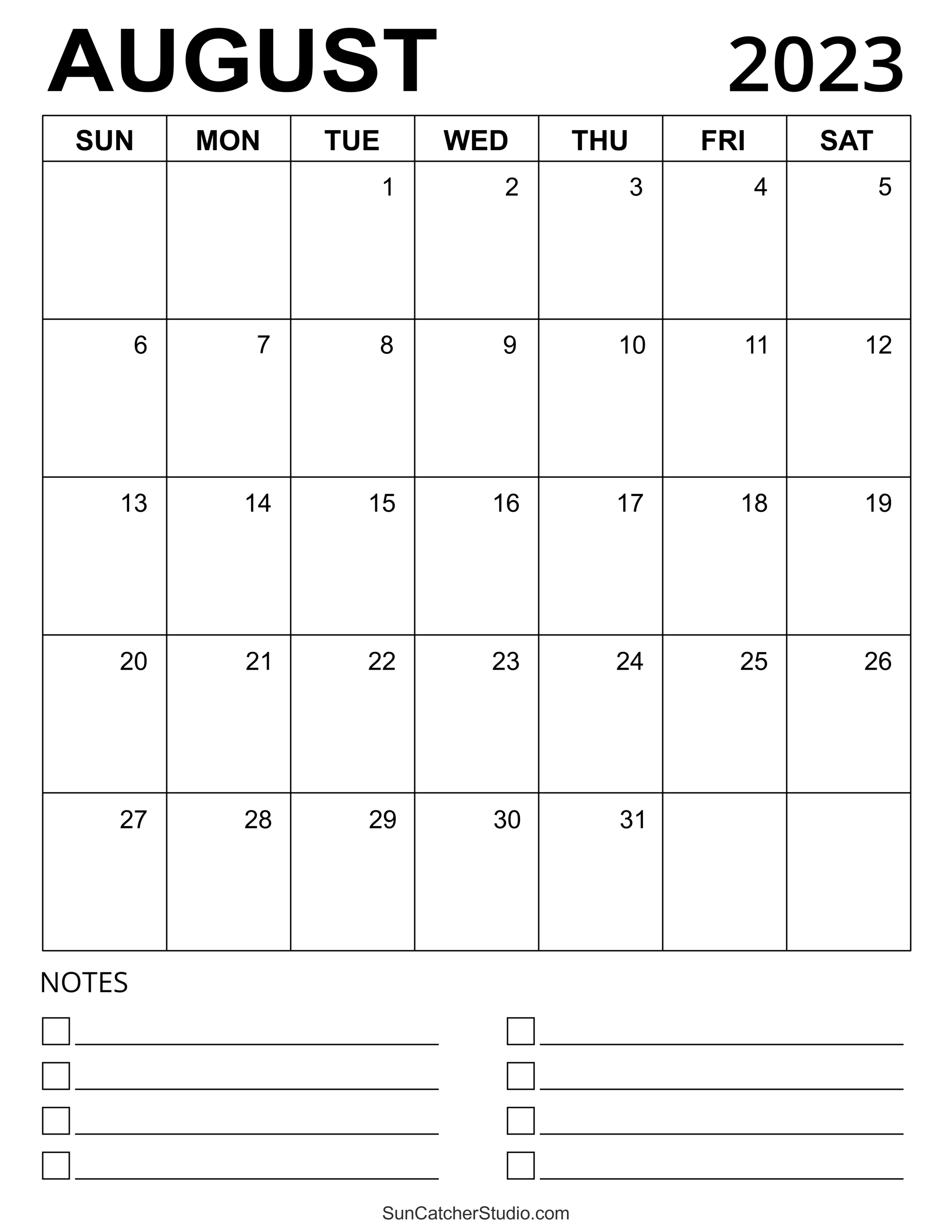August 2023 Calendar Free Printable Free Printables Lettering SVG 