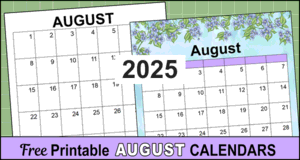 August 2025 Calendar