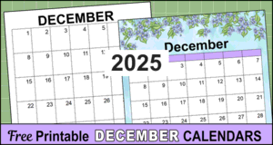 December 2025 Calendar