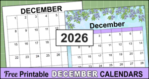 December 2026 Calendar