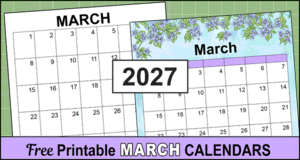 March 2027 Calendar