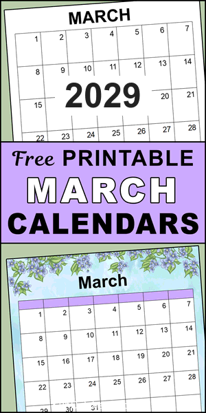 March 2029 printable calendar, free, DIY, monthly, blank, template, printable, PDF, PNG, print, download.
