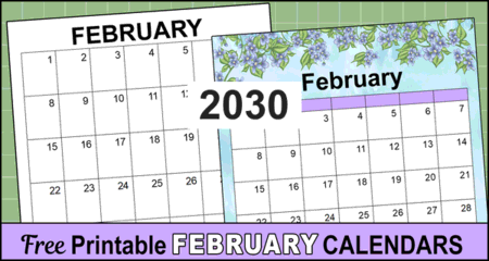 February 2030 Calendar (Free Printable)