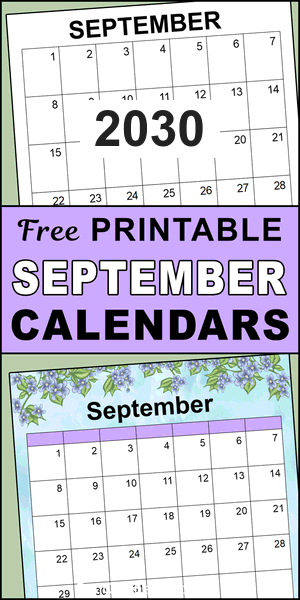 September 2030 printable calendar, free, DIY, monthly, blank, template, printable, PDF, PNG, print, download.