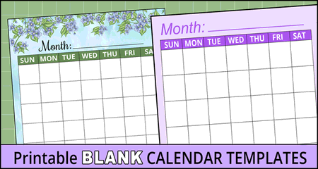 Blank Calendar Templates (Free Printable Pages)