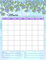 7.  Blank calendar template. Portrait. 6 rows. Free, printable, template, monthly, calendar, pdf, png, print, download.