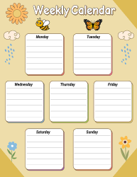 13. Blank one week calendar. Portrait. Free, printable, template, monthly, calendar, pdf, png, print, download.