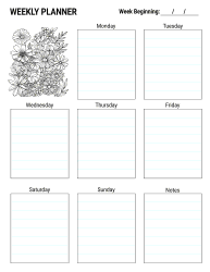 18. Printable blank weekly calendar. Portrait. Free, printable, template, monthly, calendar, pdf, png, print, download.