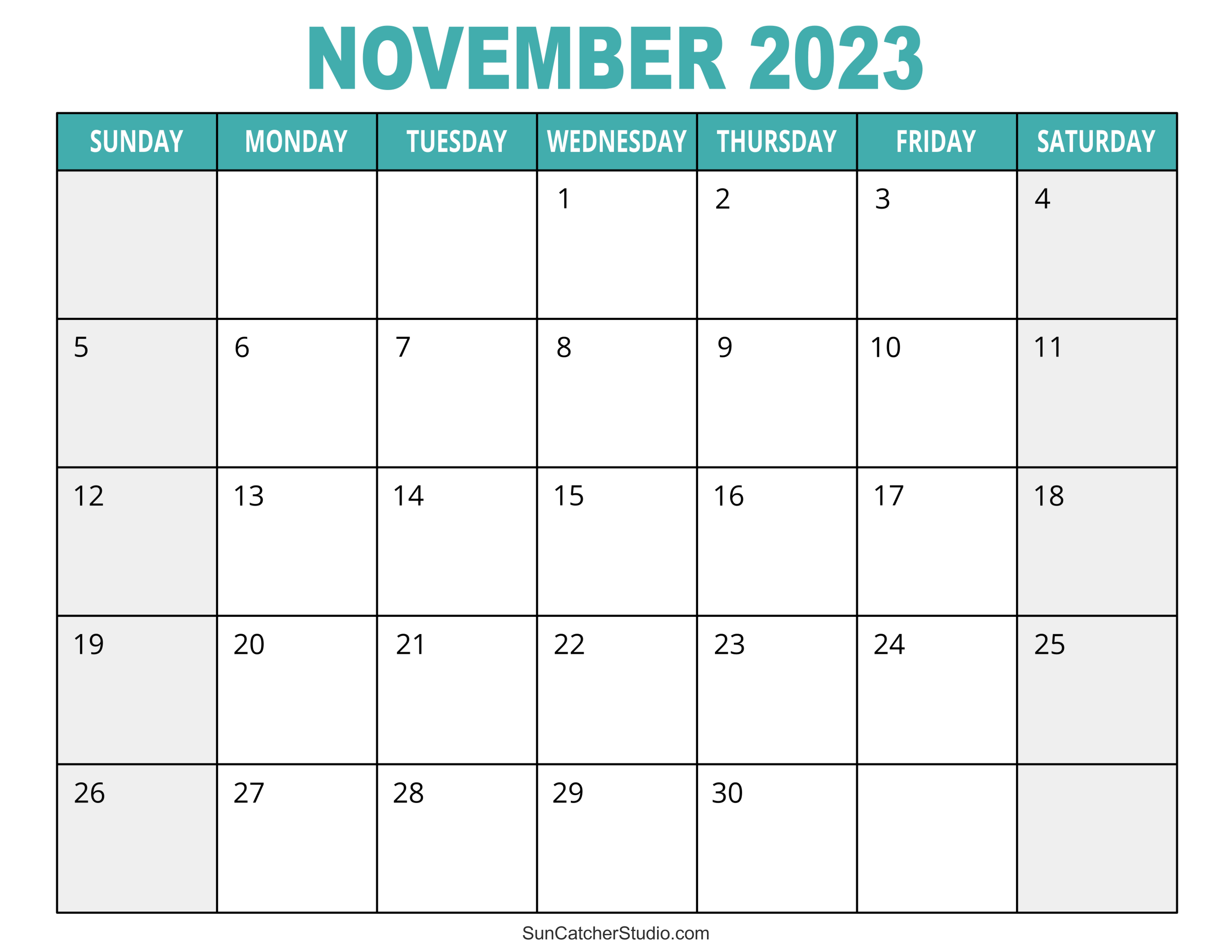 November 2023 Calendar Free Printable Diy Projects Patterns