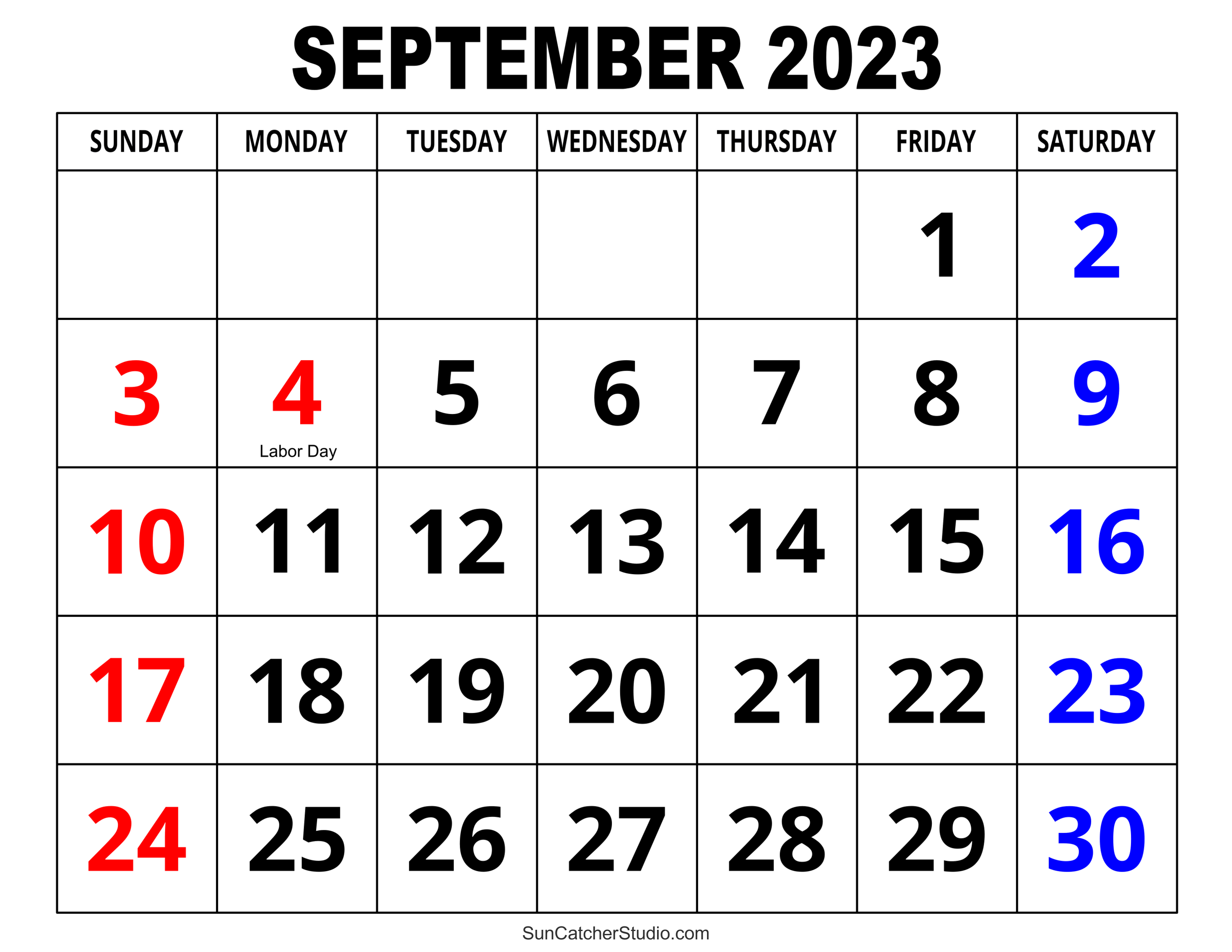 September 2023 Calendar Free Printable DIY Projects Patterns