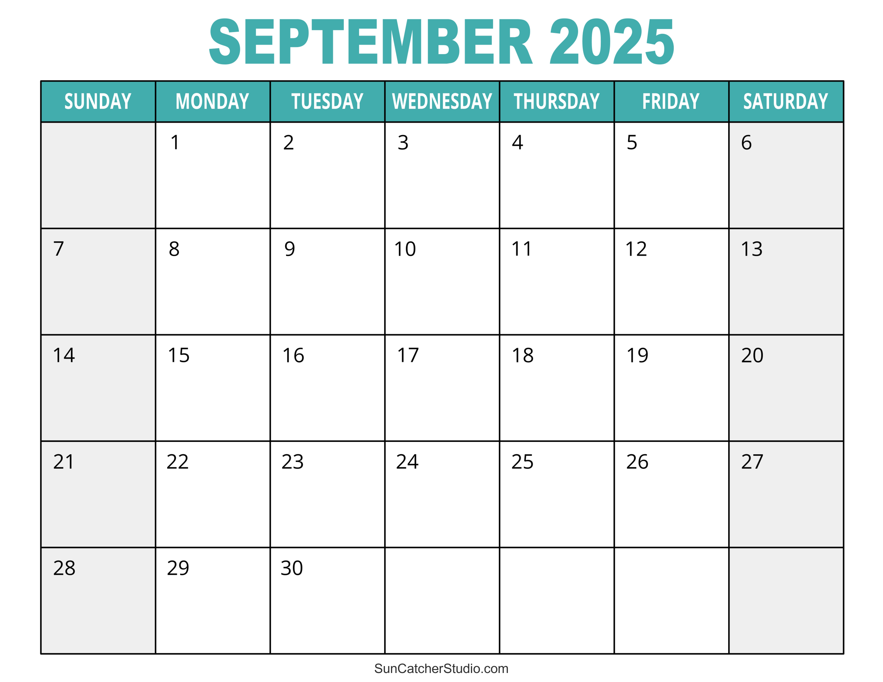 September 2025 Calendar (Edit Printable) – DIY Projects, Patterns, Monograms, Designs, Templates