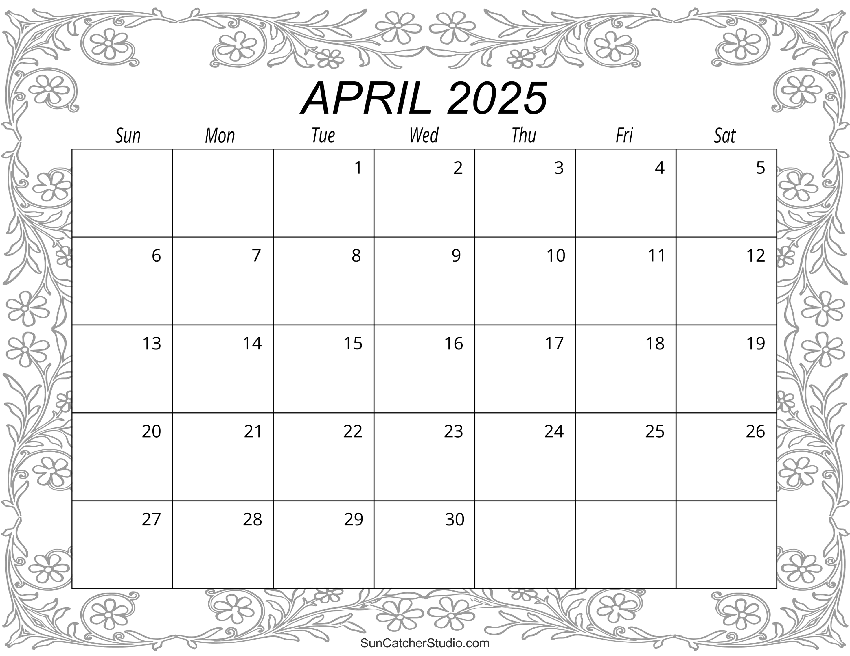 April 2025 Calendar (Free Printable) DIY Projects, Patterns