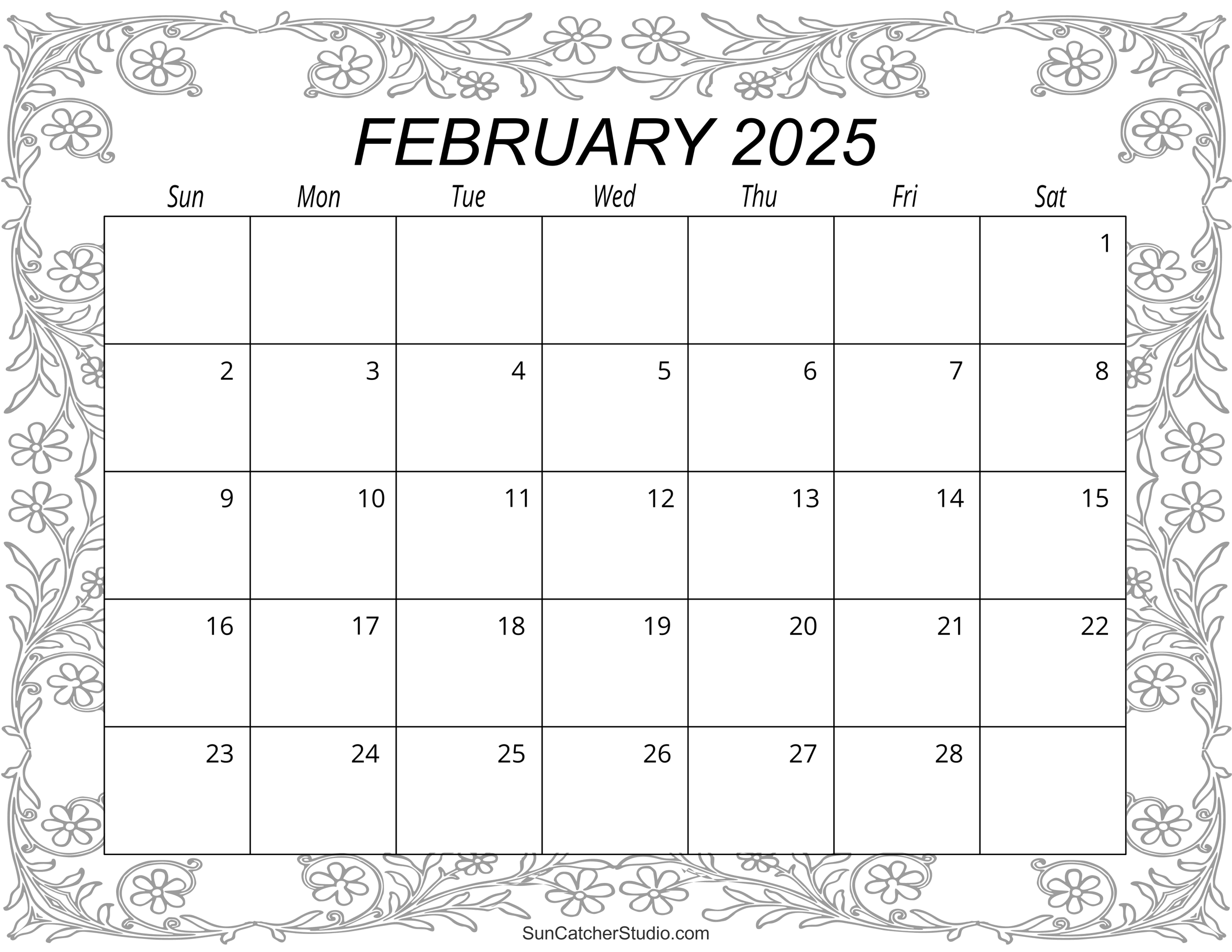February 2025 Calendar (Free Printable) DIY Projects, Patterns