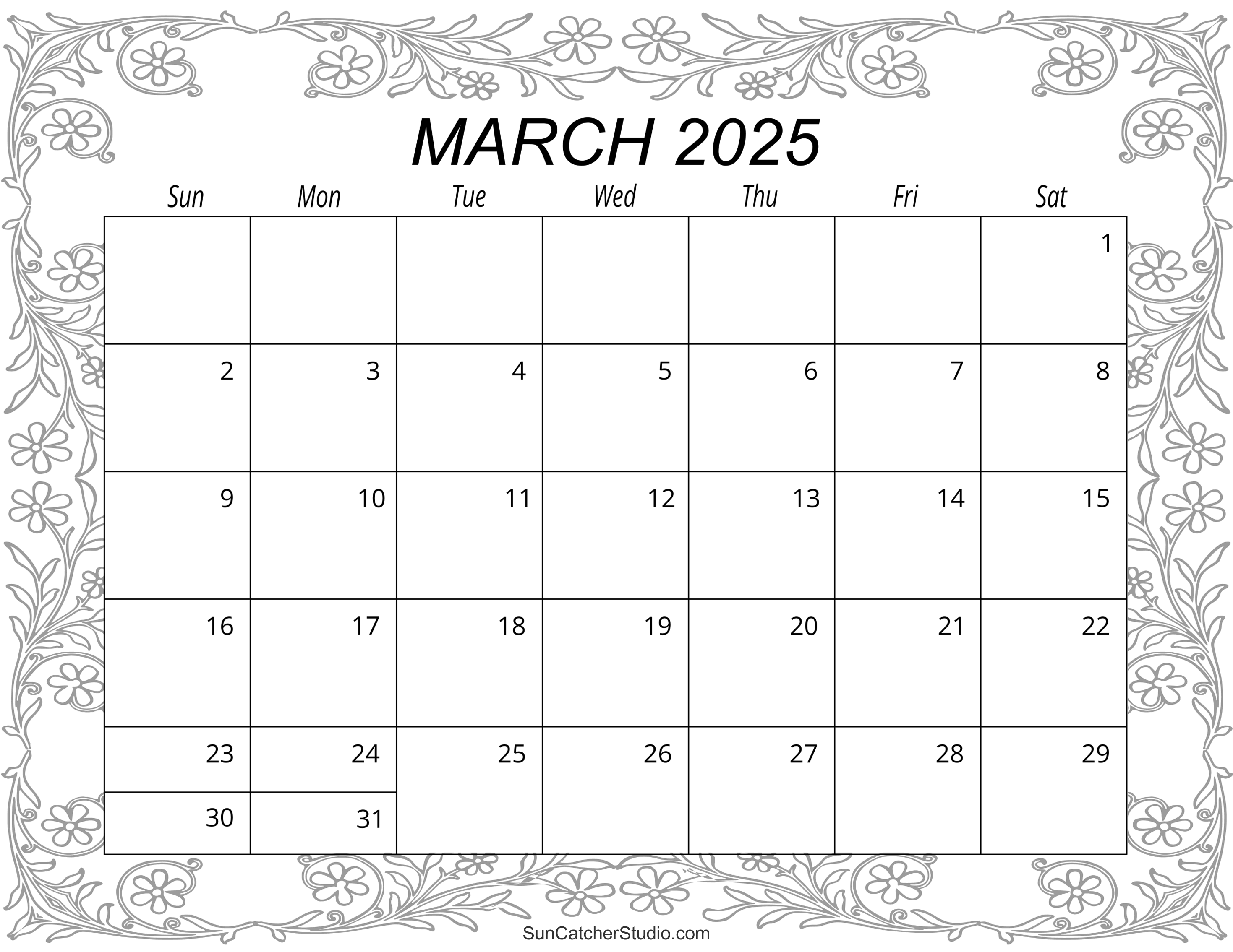 March 2025 Calendar (Free Printable) DIY Projects, Patterns