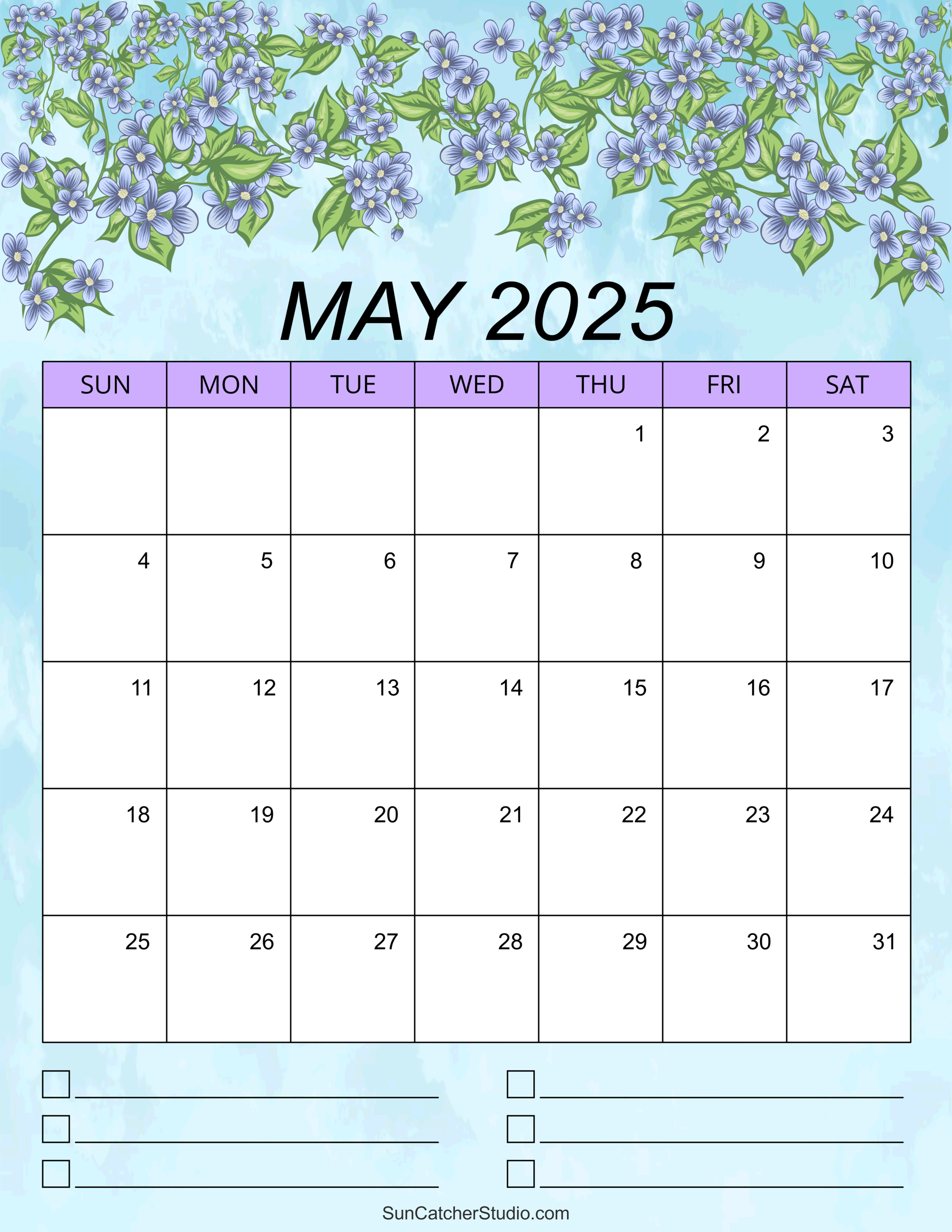 May 2025 Calendar (Free Printable) – DIY Projects, Patterns, Monograms, Designs, Templates