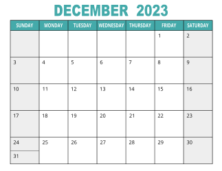 1. Free printable calendar, December 2023, Landscape. Free, printable, monthly, calendar, pdf, png, print, download.