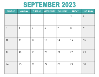 1. Free printable calendar, September 2023, Landscape. Free, printable, monthly, calendar, pdf, png, print, download.