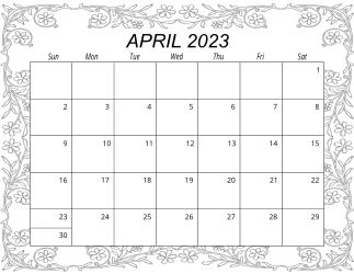 6. Free printable monthly calendar, April 2023, Landscape. Free, printable, monthly, calendar, pdf, png, print, download.