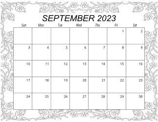 6. Free printable monthly calendar, September 2023, Landscape. Free, printable, monthly, calendar, pdf, png, print, download.