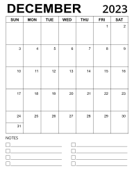 5. Printable calendar template, December 2023, Portrait. Free, printable, monthly, calendar, pdf, png, print, download.