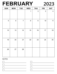 5. Printable calendar template, February 2023, Portrait. Free, printable, monthly, calendar, pdf, png, print, download.
